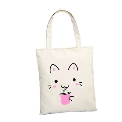 패션 캔버스 어깨 토트 가방 사용자 지정 로고 쇼핑 가방 매일 학교 생활
