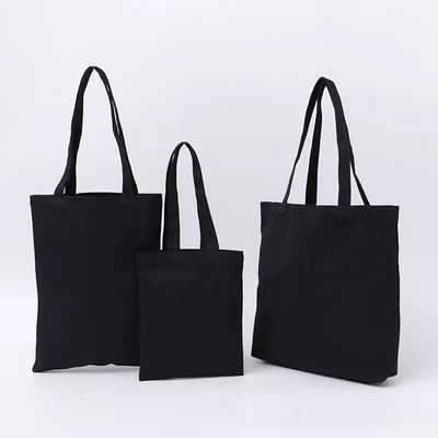 개인 인쇄 솜 검은 캔버스 토트 가방 쇼핑 최신 패션 스타일