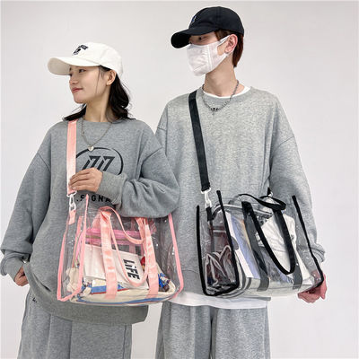 여름 방수 PVC 어깨 해변 가방 여성 소녀를 위해 재사용 및 투명