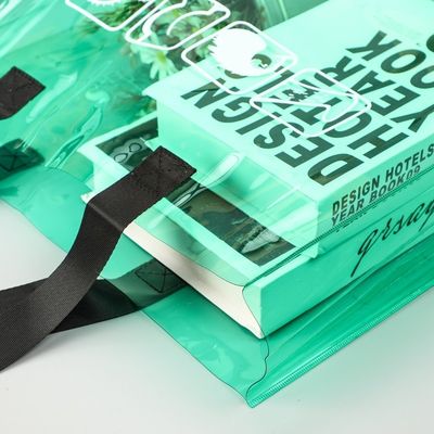 중간 크기의 사용자 지정 로고 맑은 투명한 방수성 PVC 토트 가방