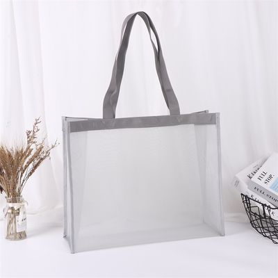 맞춤형 디자인 재사용 나일론 와이어 메시 개인화 로고와 함께 해변 쇼핑 토트 가방