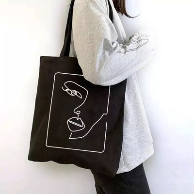용납 OEM/ODM 맞춤형 편지 패턴 식료품 쇼핑을위한 캔버스 직물 토트 가방