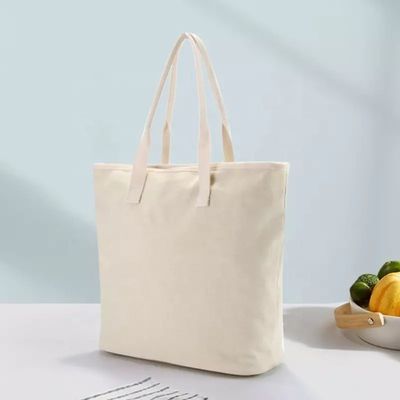 화이트 비치 쇼핑 토트 가방 목화 랩 핸들 및 사용자 지정 인쇄 로고