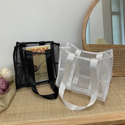 2022 맞춤형 패션 프린트 대형  Mesh Tote 가방 홀로 아웃 여자 해변 가방