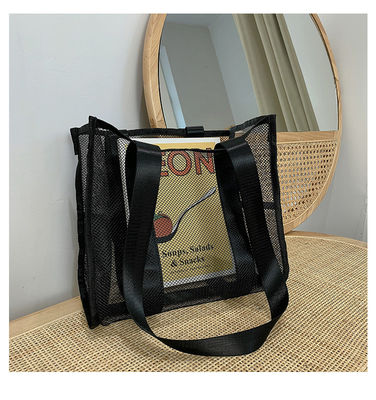 2022 맞춤형 패션 프린트 대형  Mesh Tote 가방 홀로 아웃 여자 해변 가방