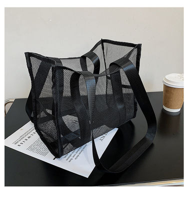 2022 맞춤형 패션 프린트 대형  Mesh Tote 가방 홀로 아웃 여자 해변 가방