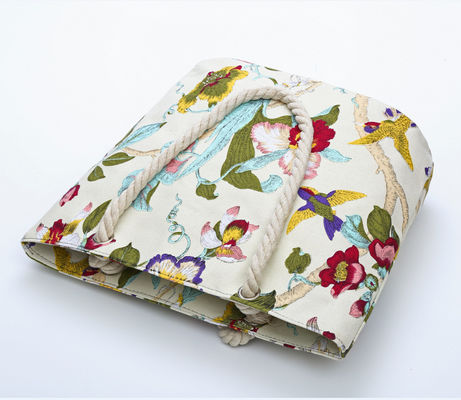 OEM/ODM 받아 들여질 수 있는 Custom Printed Logo와 Cotton Rope Handle와 함께 코튼 해변 가방