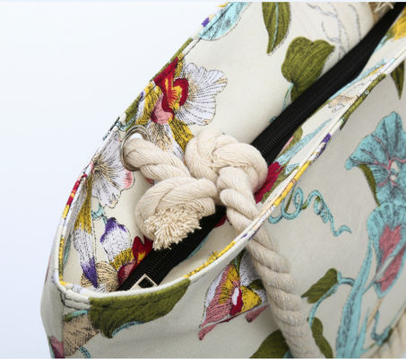 OEM/ODM 받아 들여질 수 있는 Custom Printed Logo와 Cotton Rope Handle와 함께 코튼 해변 가방