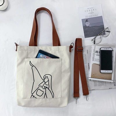 OEM/ODM 용납 수화 캔버스 토트 쇼핑 가방 사용자 지정 로고