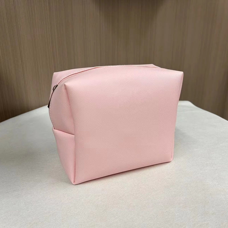 프린트 패턴 PU 방수 Ziplock 화장품 가방 메이크업 봉지 사용자 지정 분홍색 사탕 색상