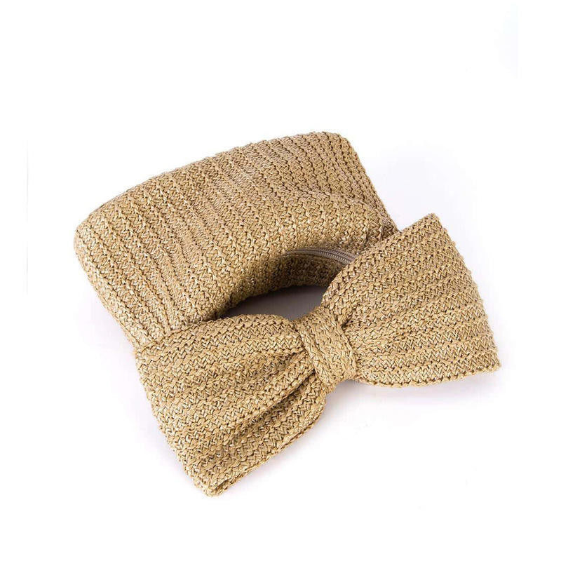 쇼핑 가방 맞춤형 여성 Bow Straw Woven Beach Raffia 클러치 핸드백 Casual Tote