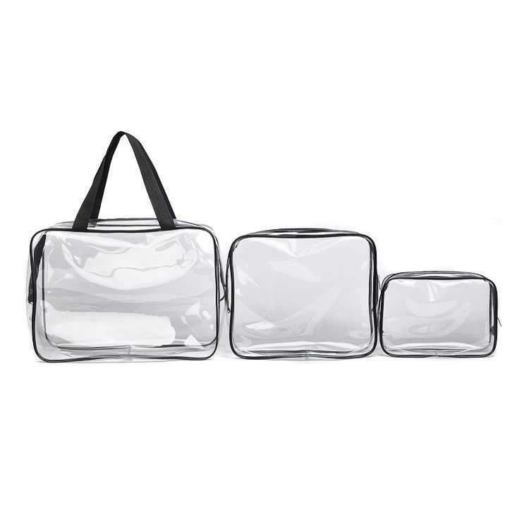 여행 및 화장품용 3PC 크리스탈 맑은 화장품 가방 세트 OEM/ODM 허용
