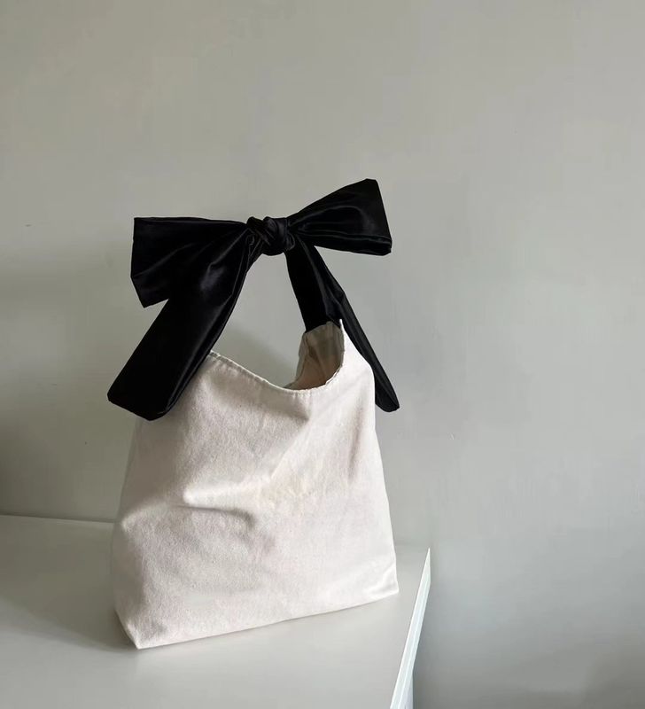 맞춤형 색상 고용량 한국 스타일 Bow Hobo Casual 귀여운 소녀 십대 여자 쇼핑 캔버스 가방