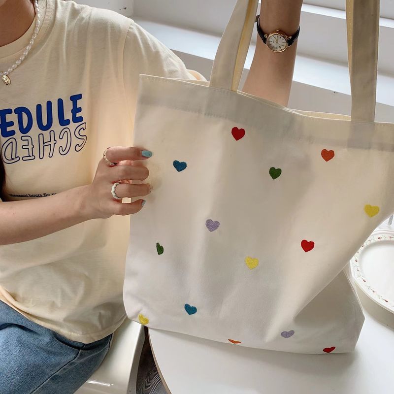 여성용 맞춤형 수직 캔버스 토트 가방 중형 내구성 쇼핑 어깨 가방