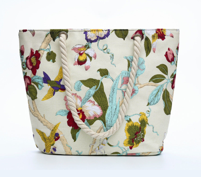 OEM/ODM 받아 들여질 수 있는 Custom Printed Logo와 Cotton Rope Handle와 함께 코튼 해변 가방
